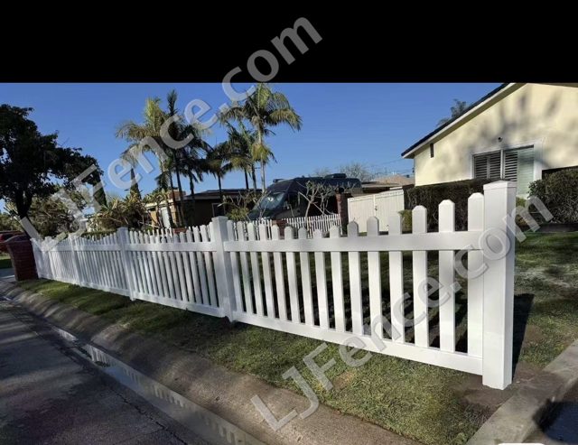 4FT White Open Picket Fence