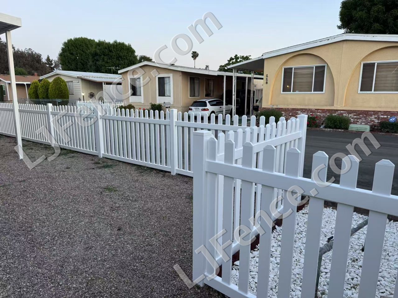 4FT White Open Picket Fence