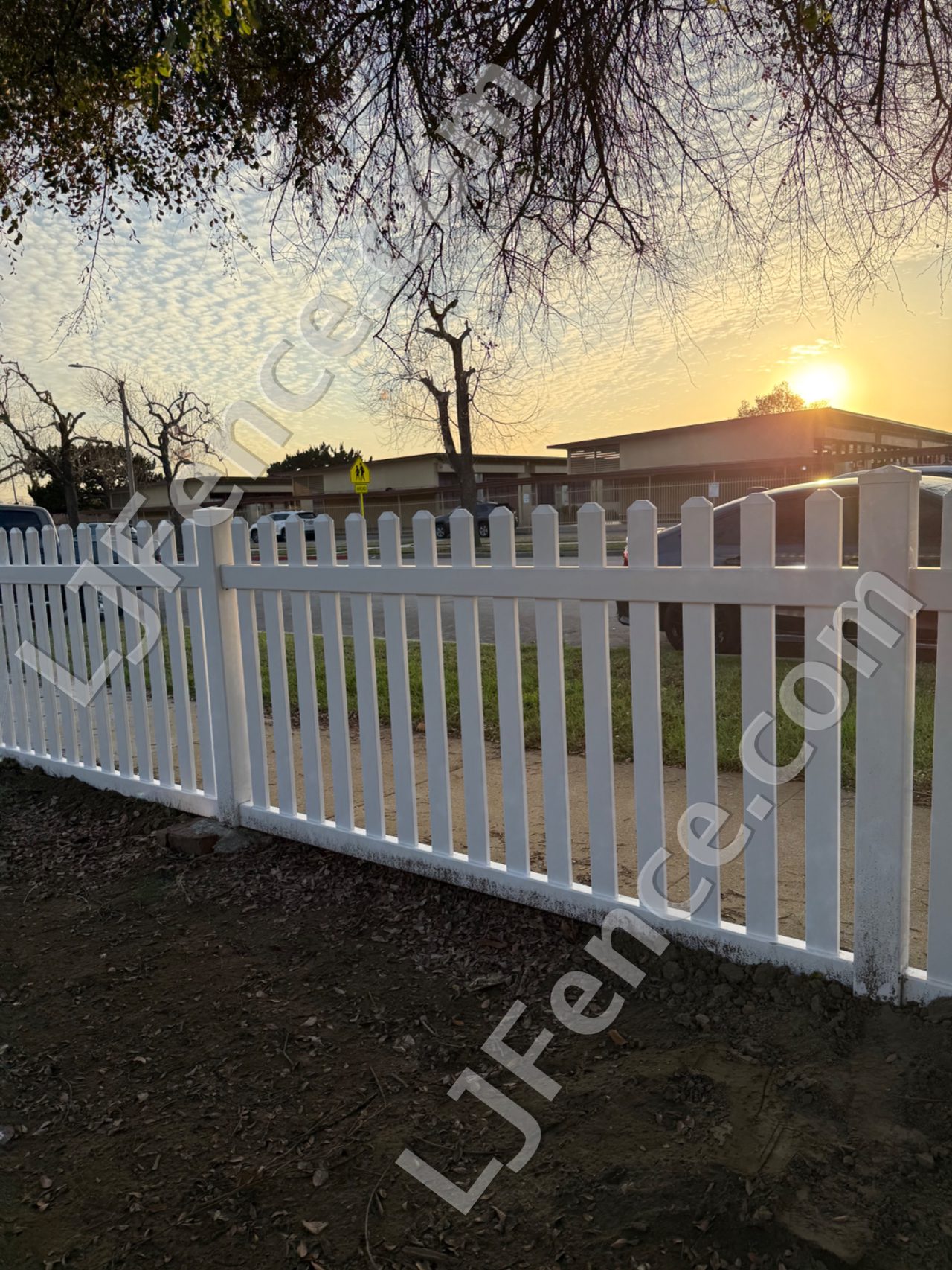 4FT White Open Picket Fence
