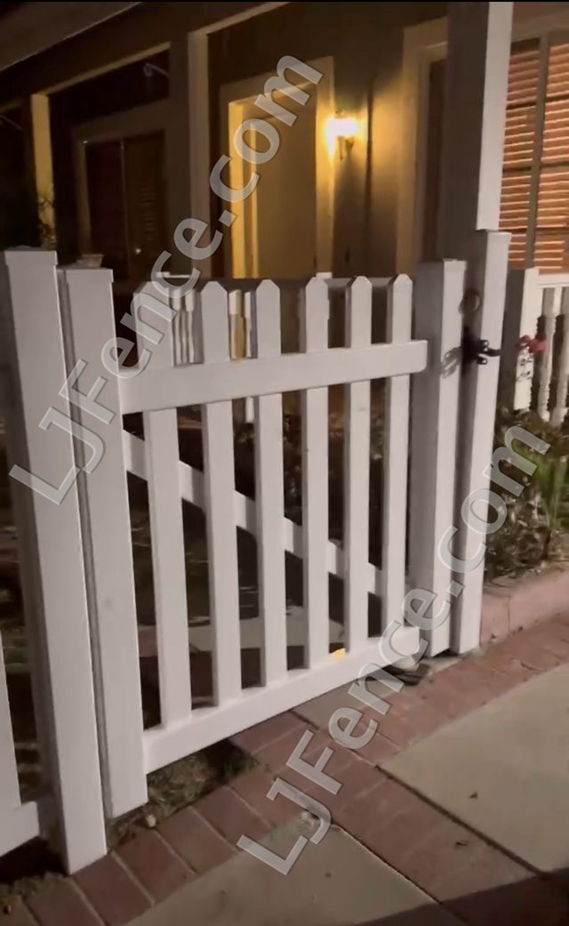 4FT White Open Picket Fence