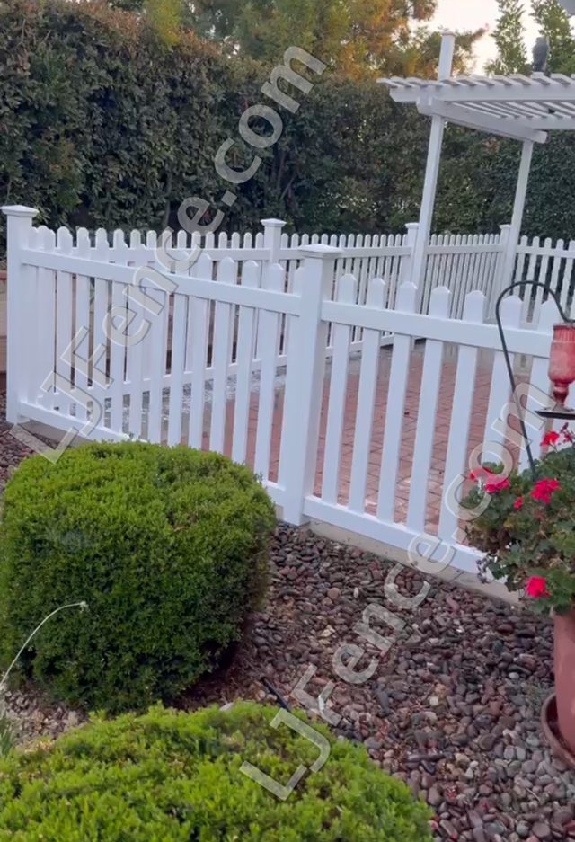 4FT White Open Picket Fence