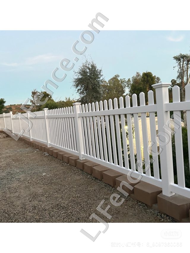 4FT White Open Picket Fence