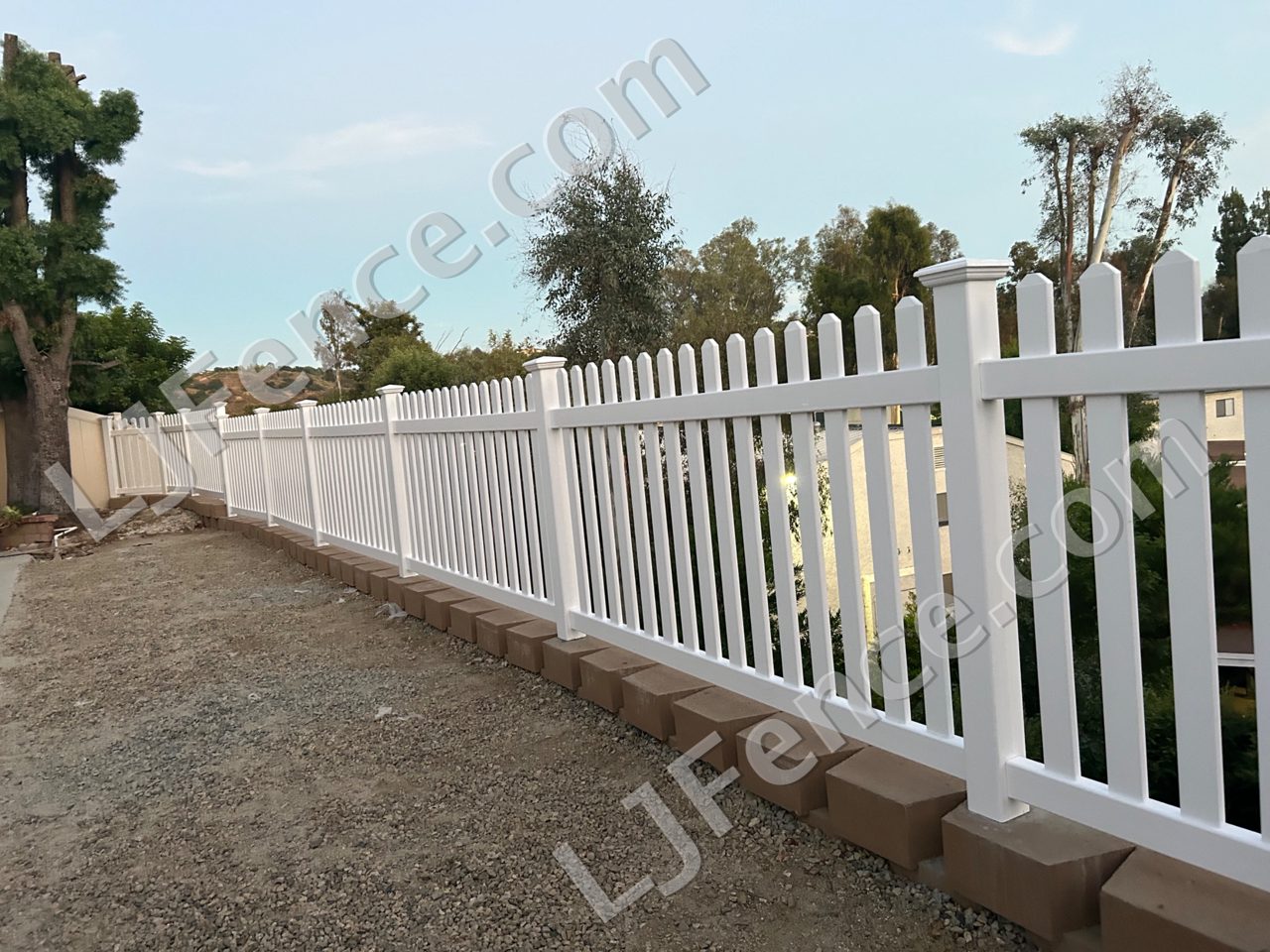 4FT White Open Picket Fence