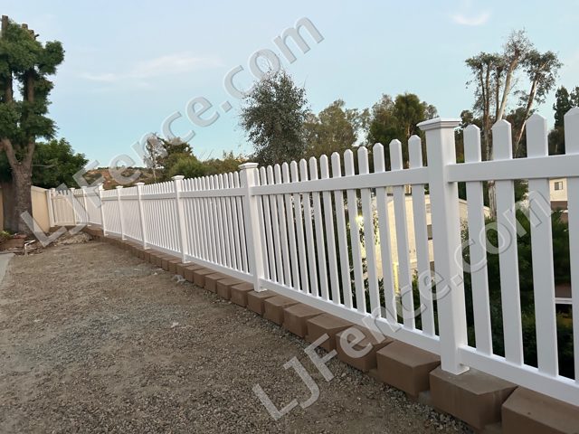 4FT White Open Picket Fence