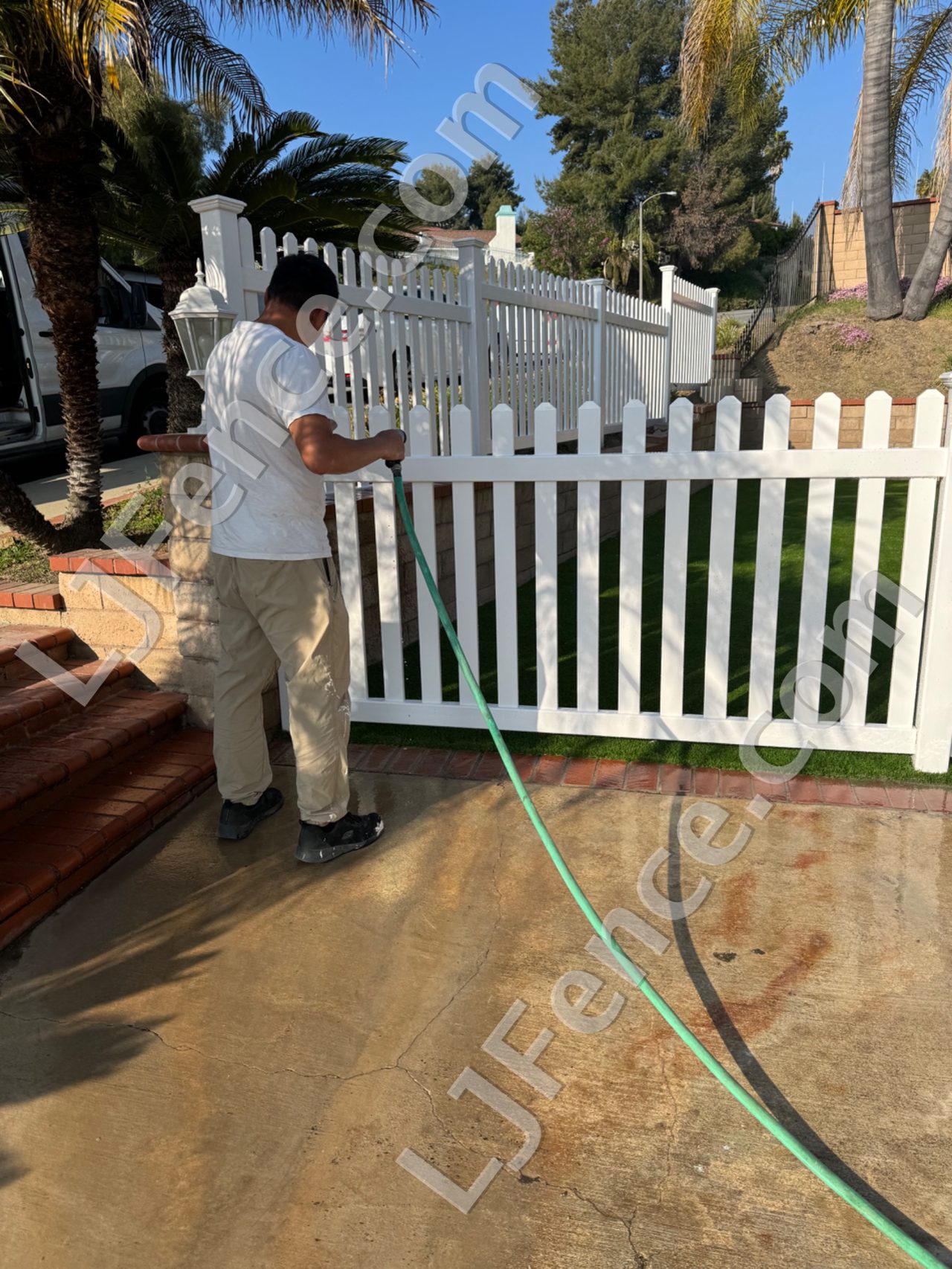 4FT White Open Picket Fence