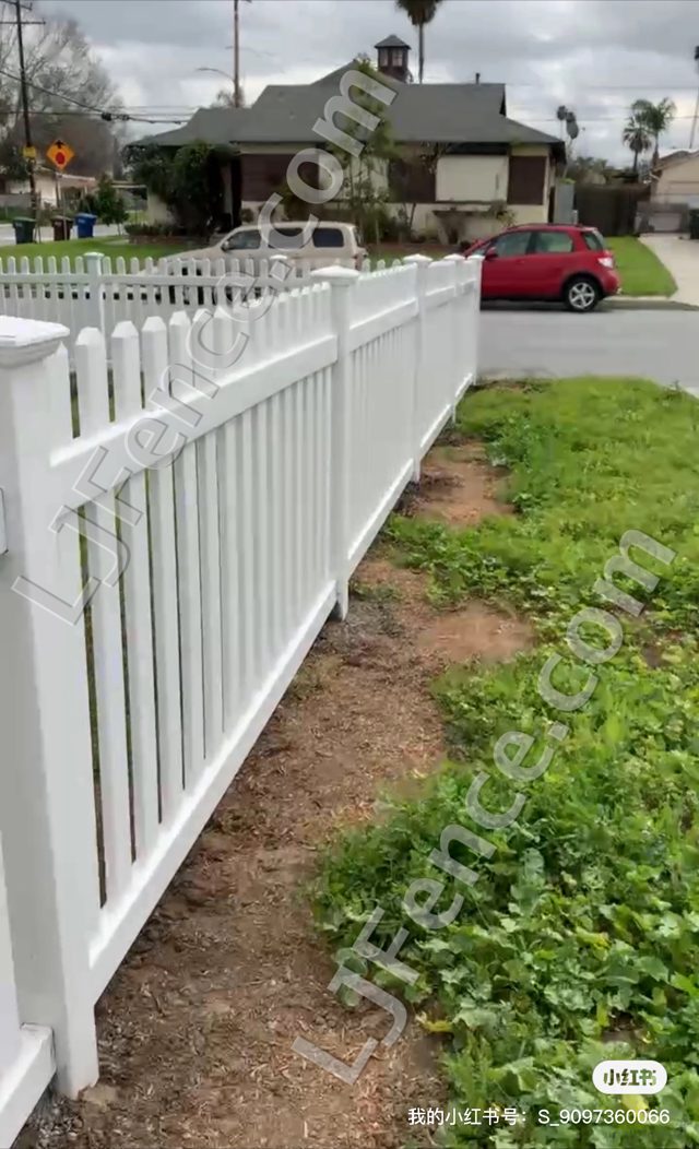 4FT White Open Picket Fence