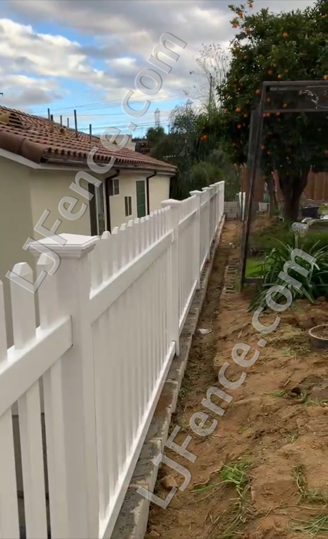 4FT White Open Picket Fence