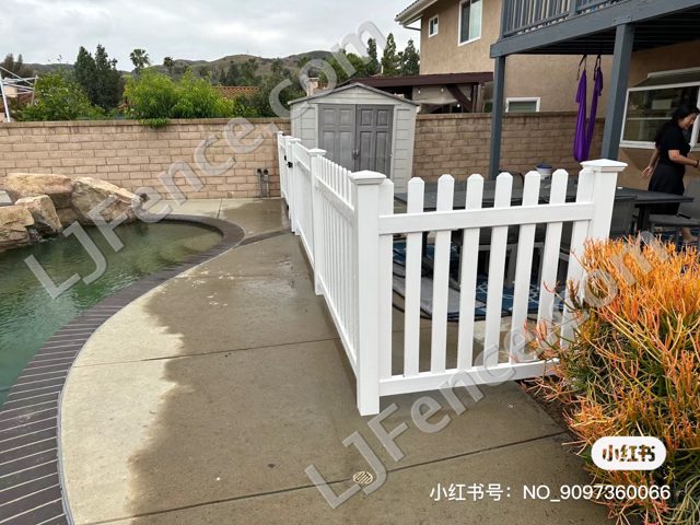 4FT White Open Picket Fence