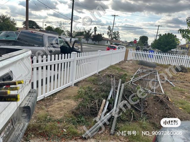 4FT White Open Picket Fence