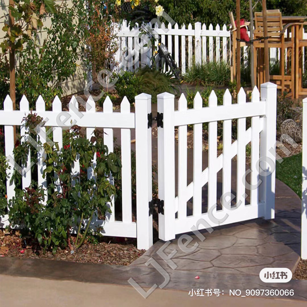 4FT White Open Picket Fence