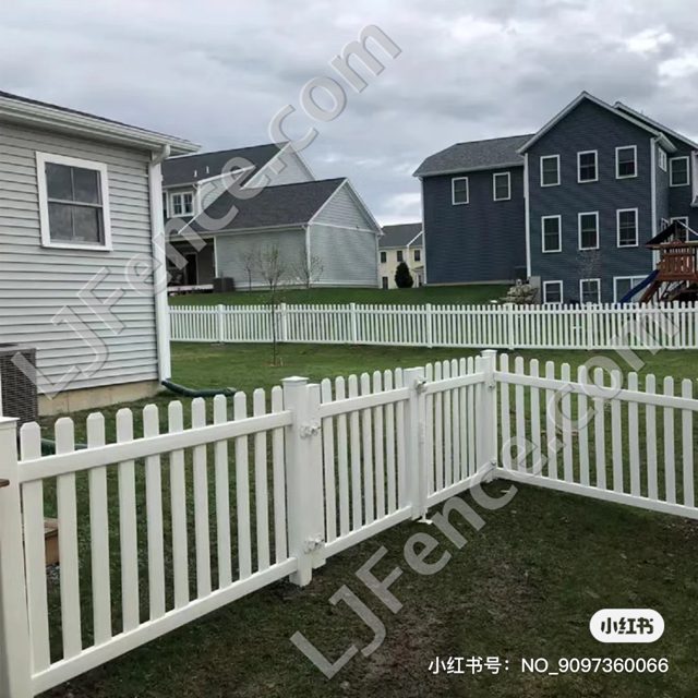 4FT White Open Picket Fence