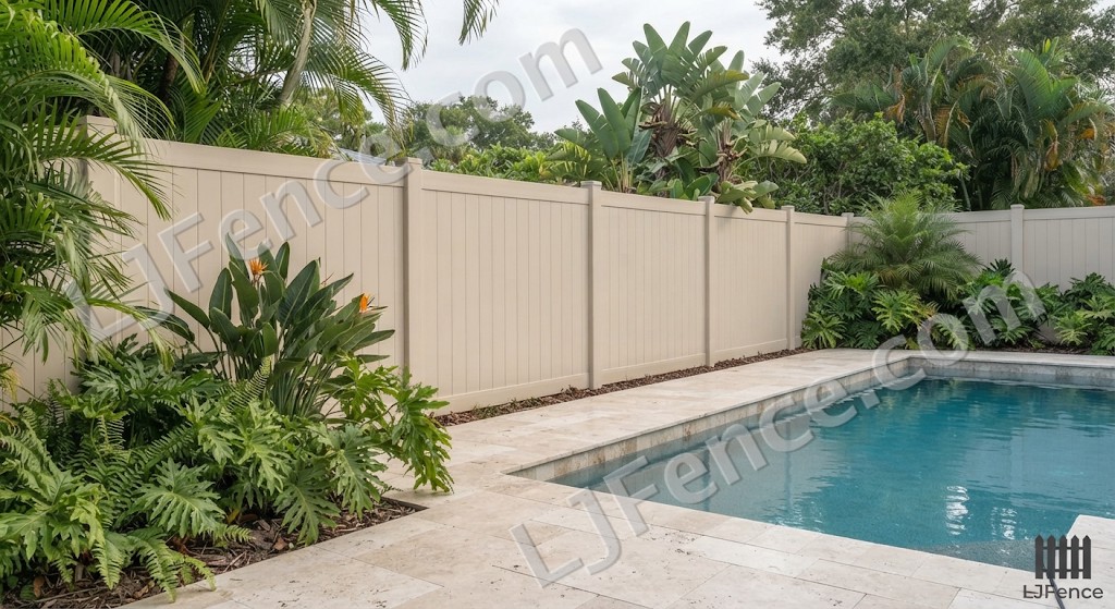 6FT Tan Vinyl Privacy Fence