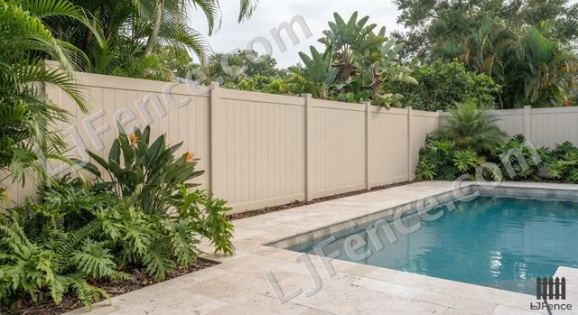 6FT Tan Vinyl Privacy Fence